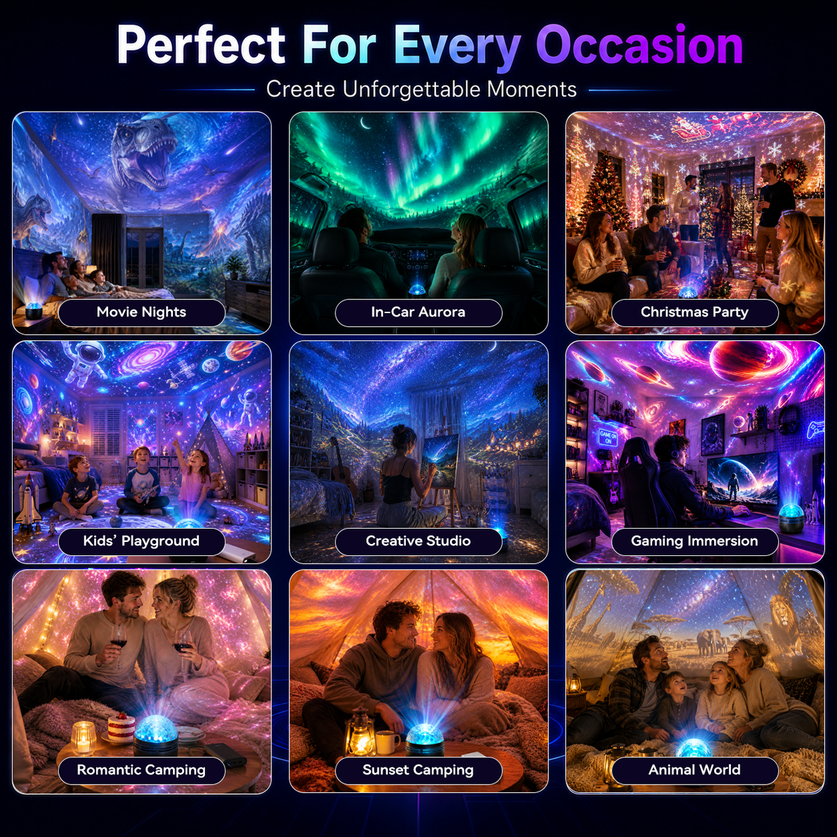 ⏳LAST DAY 49% OFF|🦖360° Smart Holographic Starry Sky Projector (HD Smart Dynamic 5D)