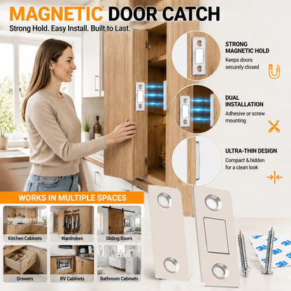 🧲 Tired of Loose Cabinet Doors? This Magnetic Catch Fixes It in Seconds
