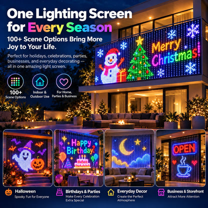 ✨ Smart 300 LED Curtain Lights – Custom Animations, Music Sync & App Control