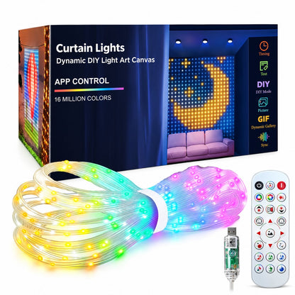 ✨ Smart 300 LED Curtain Lights – Custom Animations, Music Sync & App Control