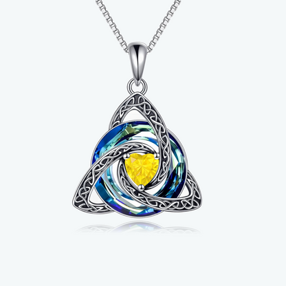 Celtic Birthstone Shield Necklace – Your Birthstone, Your Symbol, Your Story ✨
