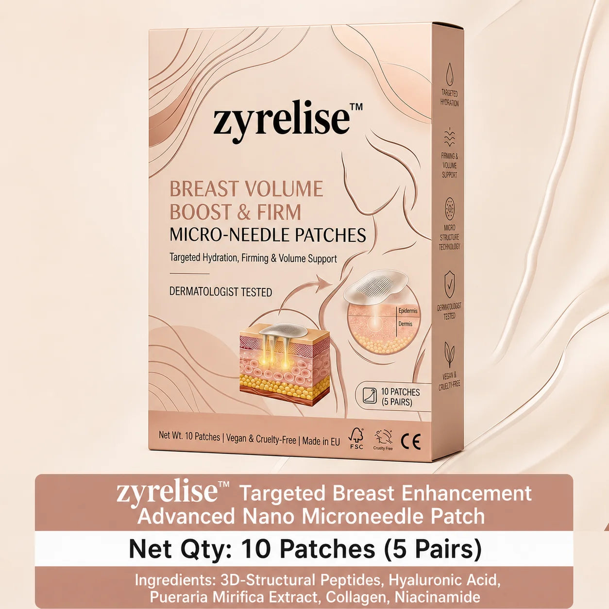 🔥Limited-time 60% sale--Zyrelise™ Targeted Breast Enhancement Advanced Nano-Microneedle Patches