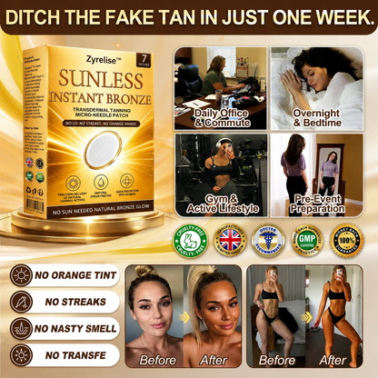 𝑶𝒇𝒇𝒊𝒄𝒊𝒂𝒍 𝑺𝒕𝒐𝒓𝒆 | ☀️☀️ Zyrelise™ 𝐒𝐮𝐧𝐥𝐞𝐬𝐬 𝐈𝐧𝐬𝐭𝐚𝐧𝐭 𝐁𝐫𝐨𝐧𝐳𝐞 𝐓𝐚𝐧𝐧𝐢𝐧𝐠 𝐌𝐢𝐜𝐫𝐨𝐧𝐞𝐞𝐝𝐥𝐞 𝐏𝐚𝐭𝐜𝐡 🇬🇧 (𝐉𝐮𝐬𝐭 𝐨𝐧𝐜𝐞 𝐚 𝐝𝐚𝐲) 𝐕𝐢𝐬𝐢𝐛𝐥𝐞 𝐁𝐫𝐨𝐧𝐳𝐞 𝐆𝐥𝐨𝐰 𝐢𝐧 𝟕 𝐃𝐚𝐲𝐬 ✅ 𝐍𝐨 𝐔𝐕, 𝐍𝐨 𝐎𝐫𝐚𝐧𝐠𝐞, 𝐍𝐨 𝐒𝐭𝐫𝐞𝐚𝐤𝐬, 𝐍𝐨 𝐃𝐇𝐀, 𝐍𝐨 𝐌𝐞𝐬𝐬.