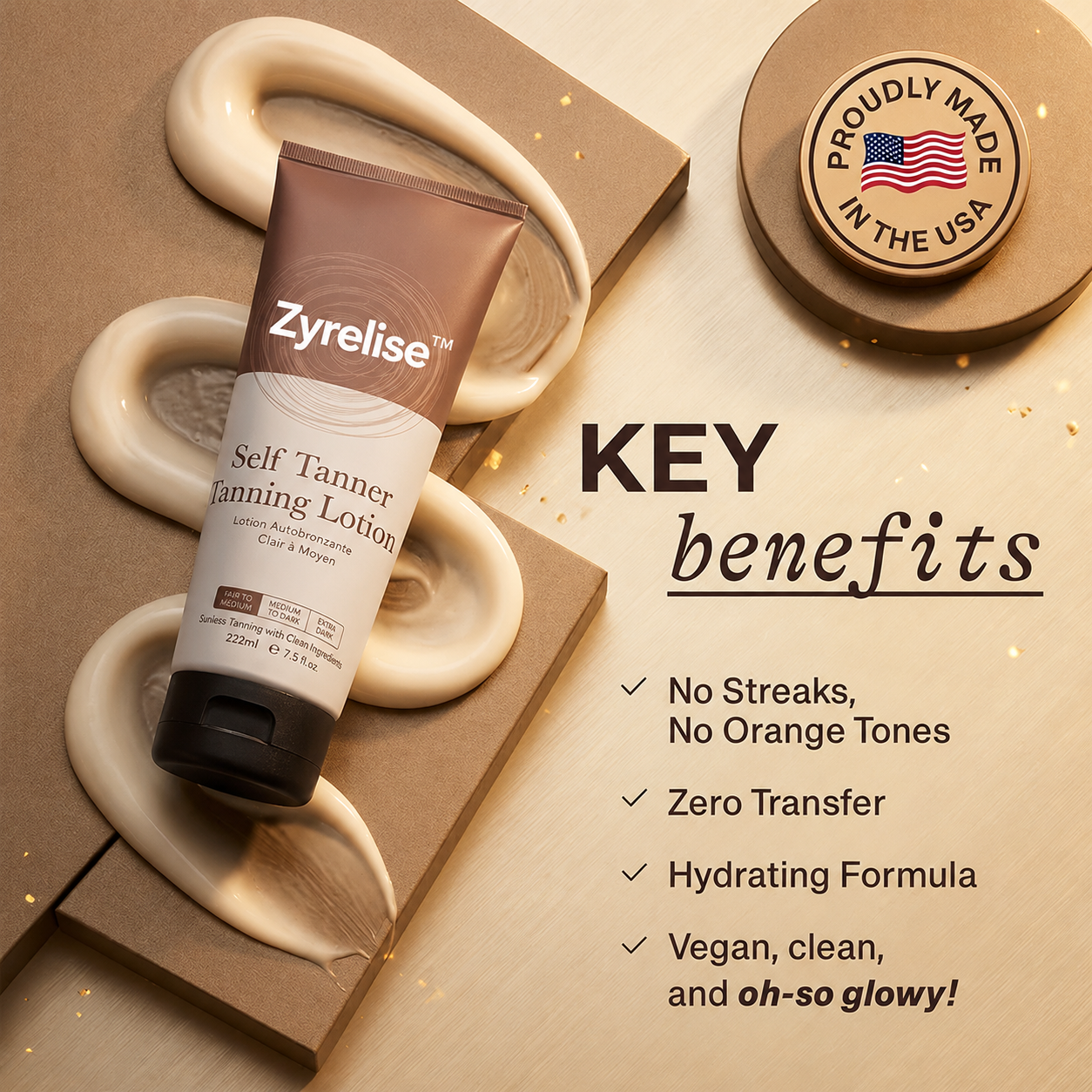 Up to 80% OFF Zyrelise™ Natural Self Tanner Lotion Hydrating Streak Free Glow