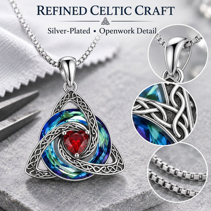 Celtic Birthstone Shield Necklace – Your Birthstone, Your Symbol, Your Story ✨