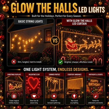 ✨ Smart 300 LED Curtain Lights – Custom Animations, Music Sync & App Control