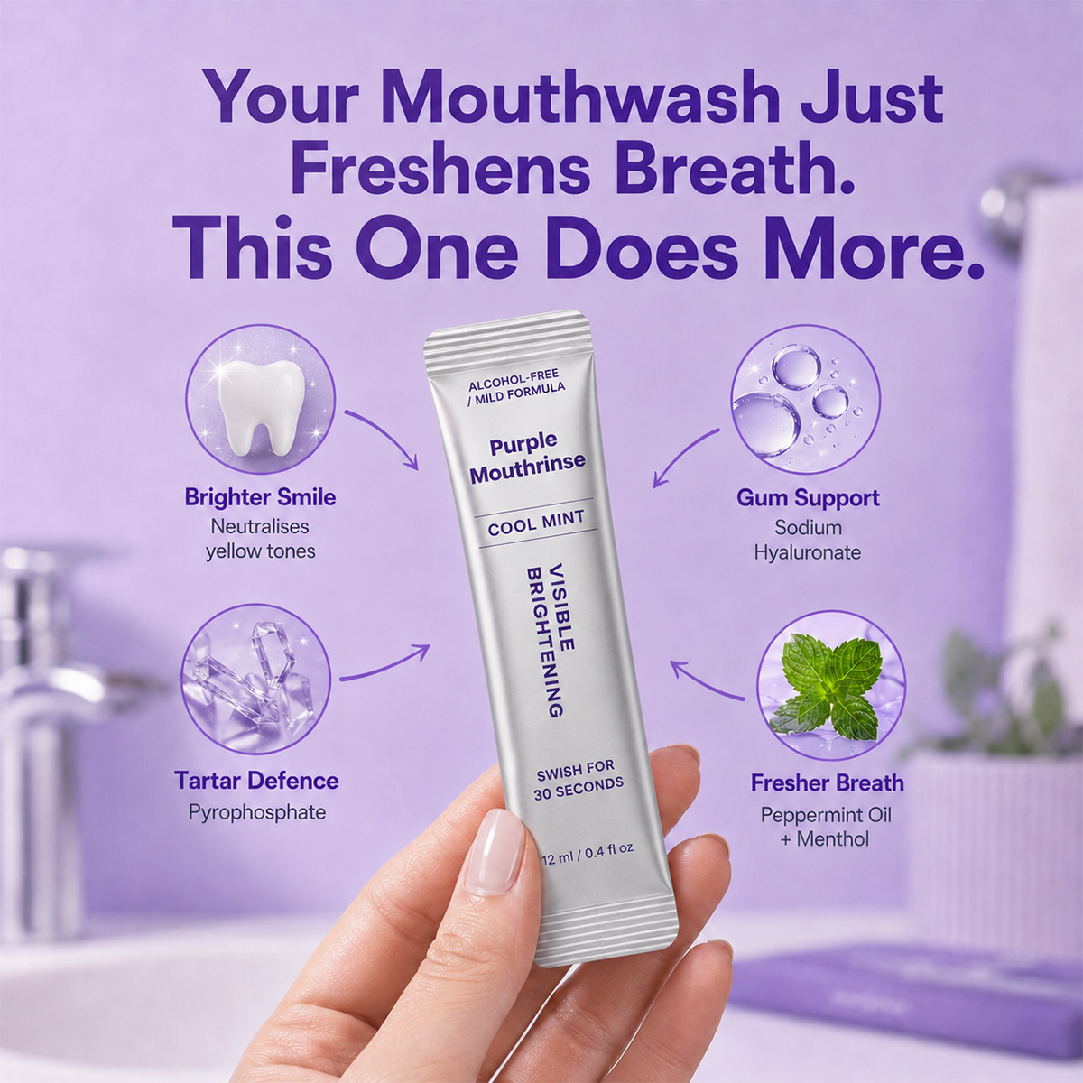 Zyrelise™ Purple Mouthwash Sachets 20 Pack
