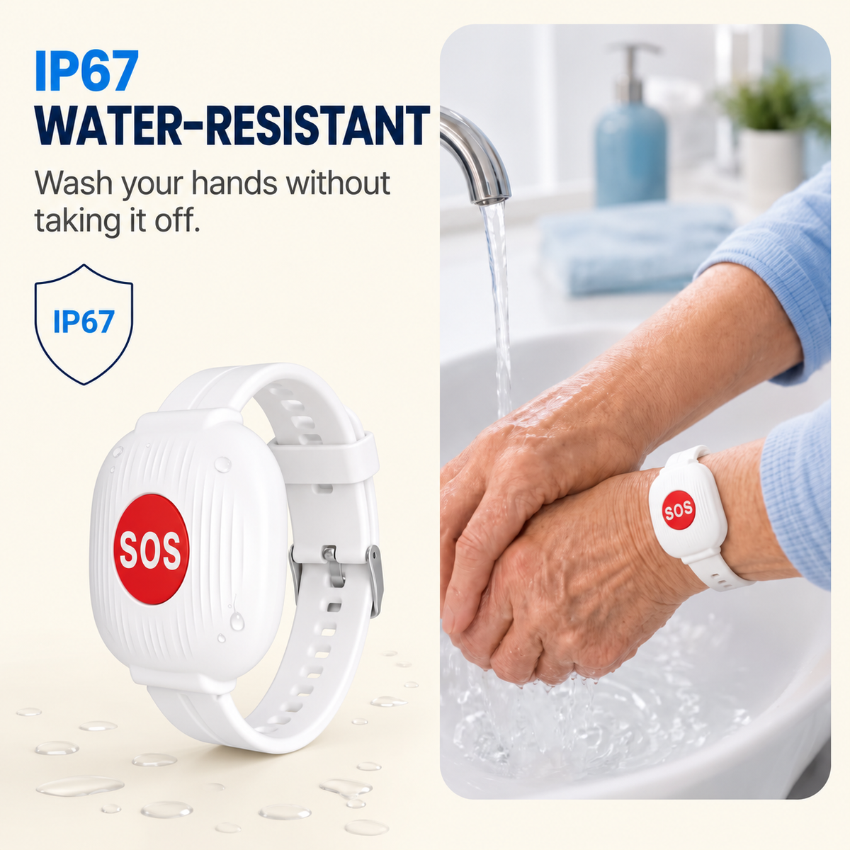 🚨 One-Touch WiFi SOS Alert Bracelet – Instant Family App Notifications, IP67 Water Resistance & Rechargeable Design！！！