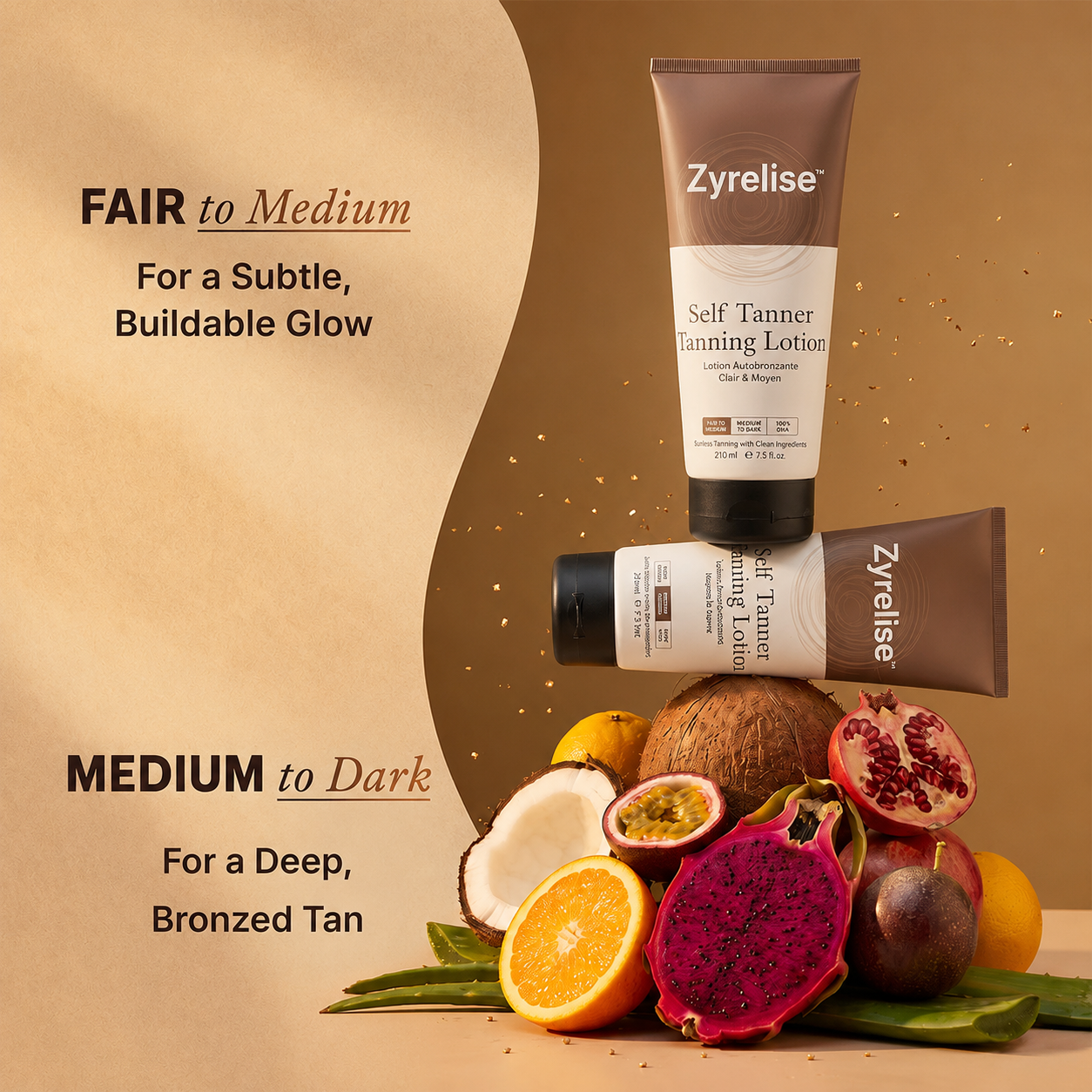 Up to 80% OFF Zyrelise™ Natural Self Tanner Lotion Hydrating Streak Free Glow