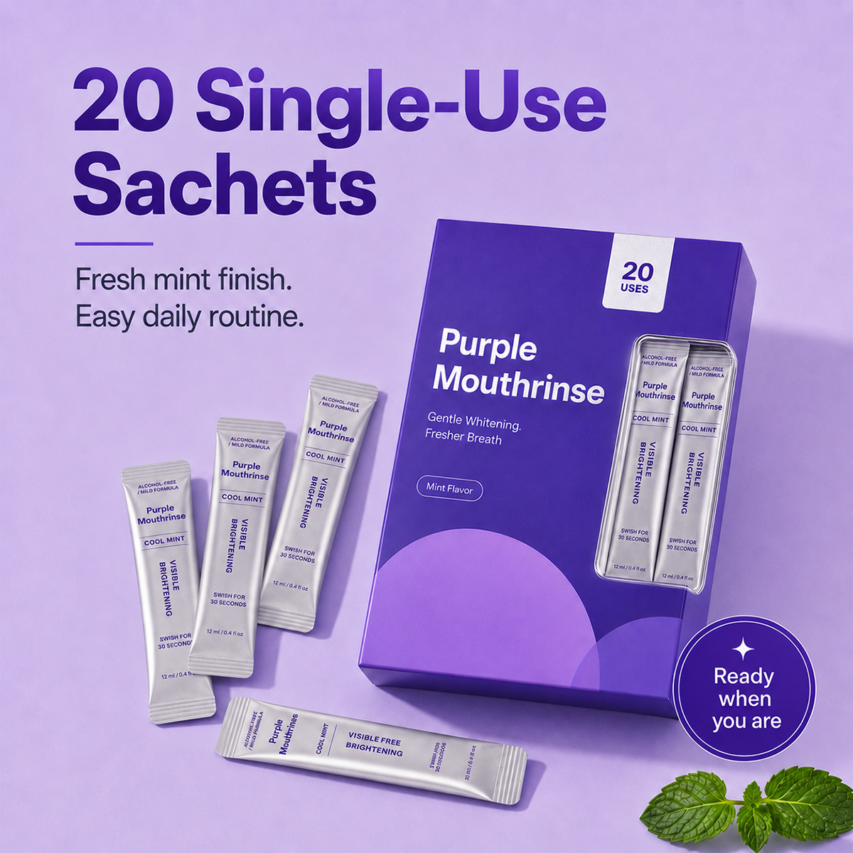 Zyrelise™ Purple Mouthwash Sachets 20 Pack