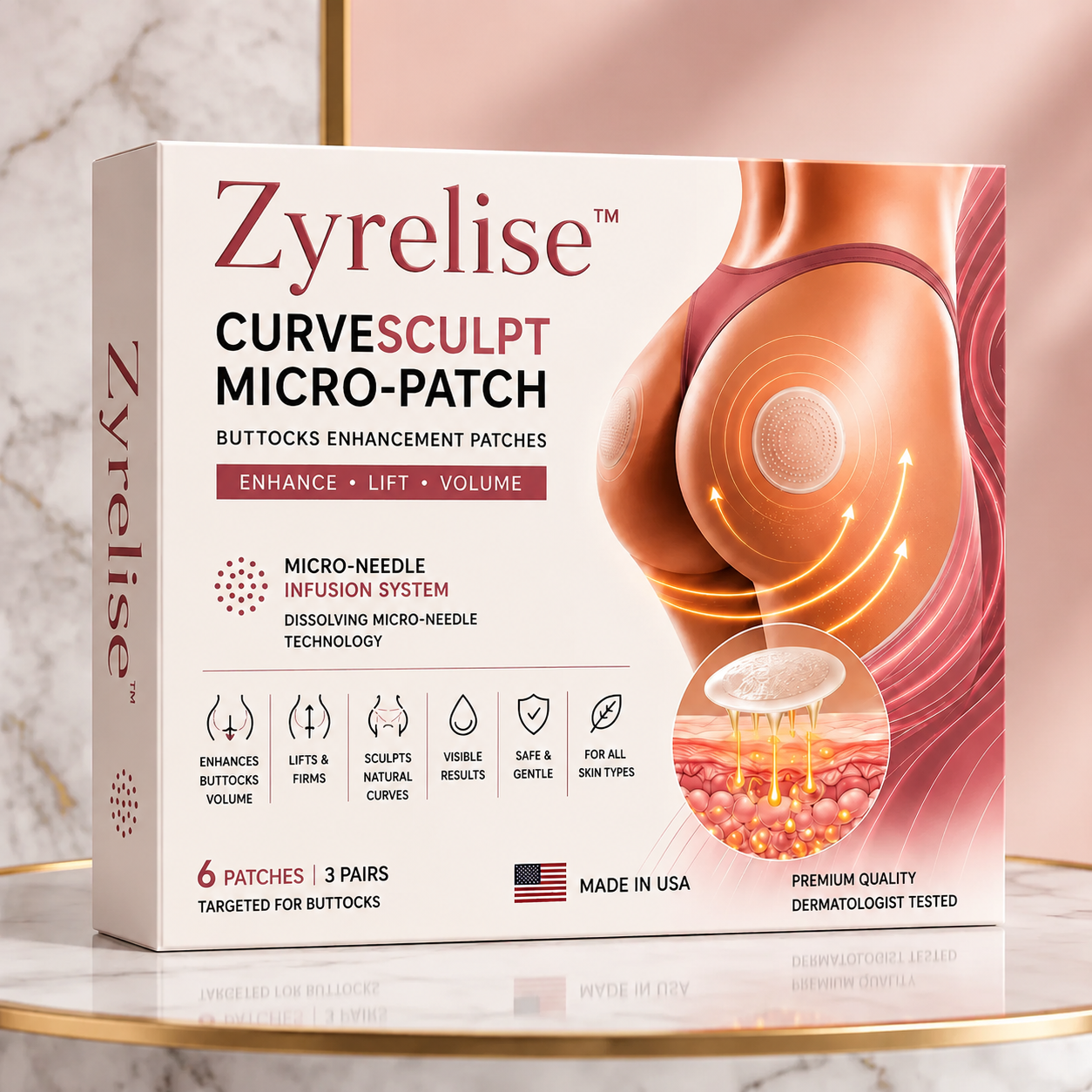 Zyrelise™ CurveSculpt Micro-Patch ✦ Sculpt • Firm • Smooth Lower Body Curves ✦ Micro-Needle Infusion System