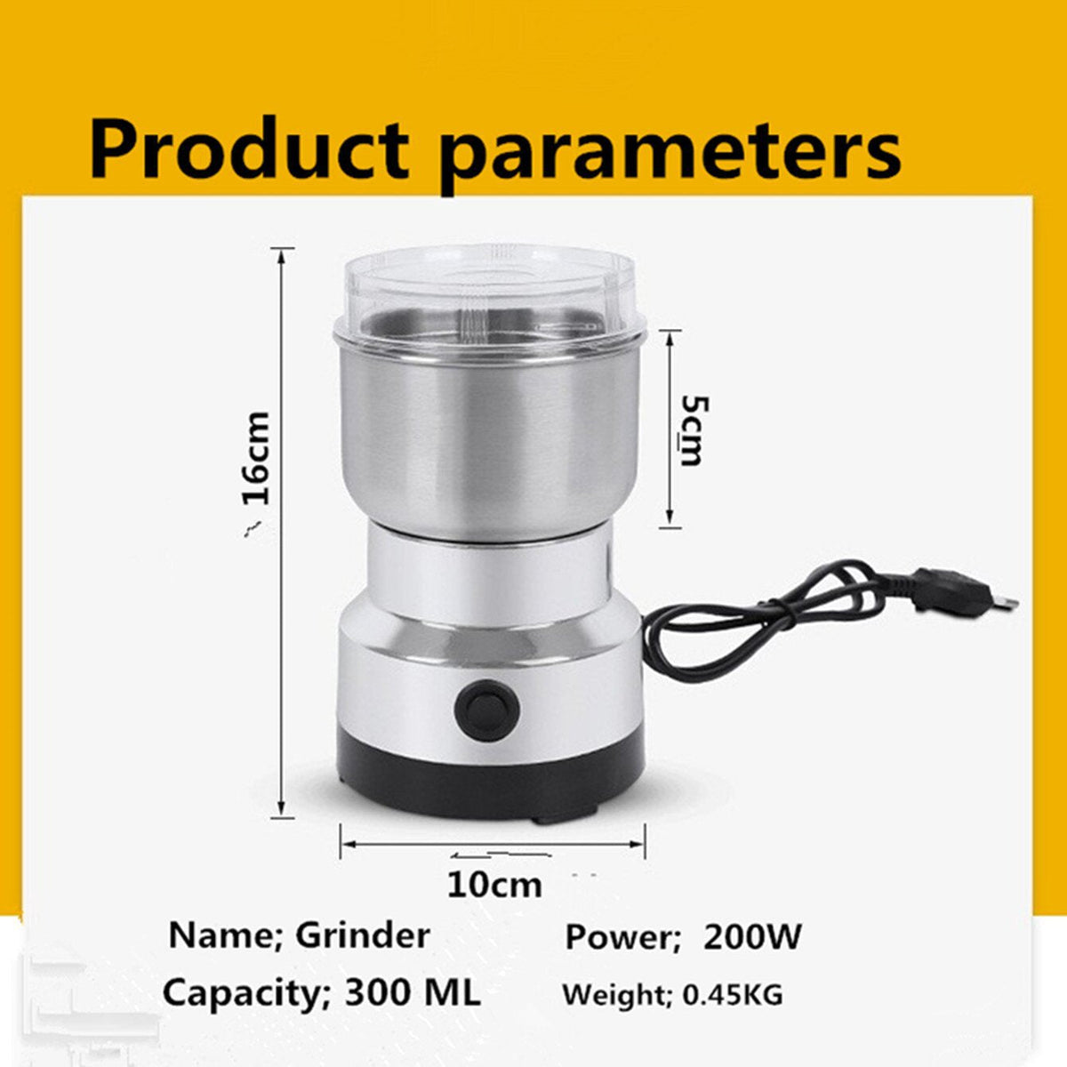 ⏳Last Day 49 OFF✨ High-Speed Stainless Steel Grain Grinder