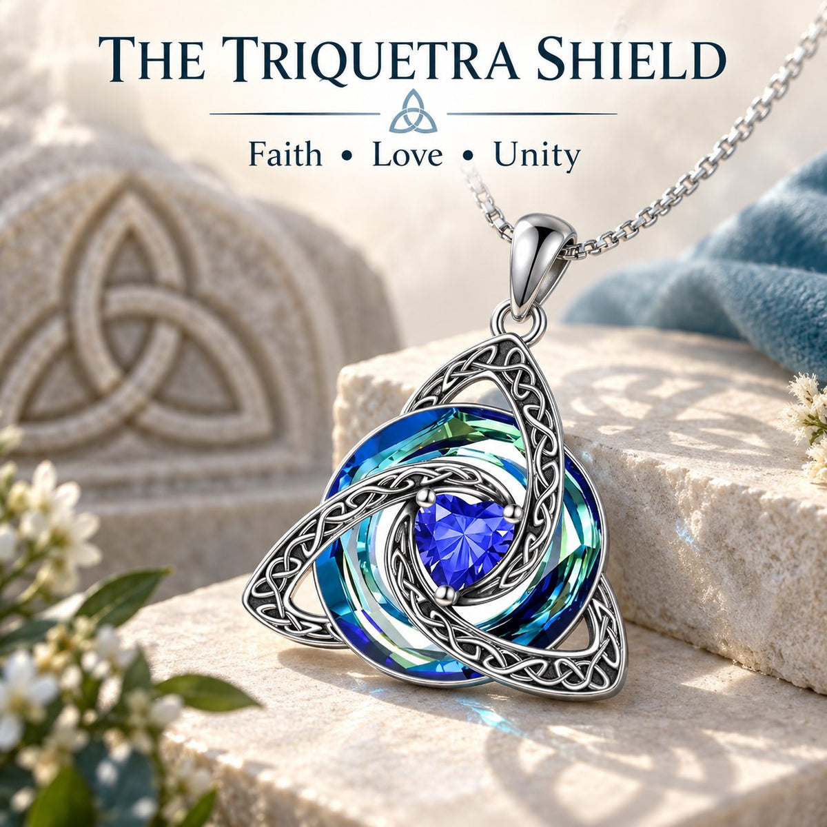 Celtic Birthstone Shield Necklace – Your Birthstone, Your Symbol, Your Story ✨
