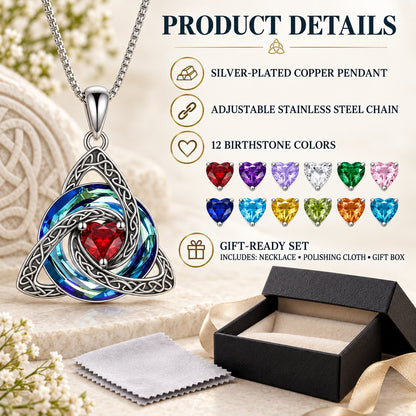 Celtic Birthstone Shield Necklace – Your Birthstone, Your Symbol, Your Story ✨
