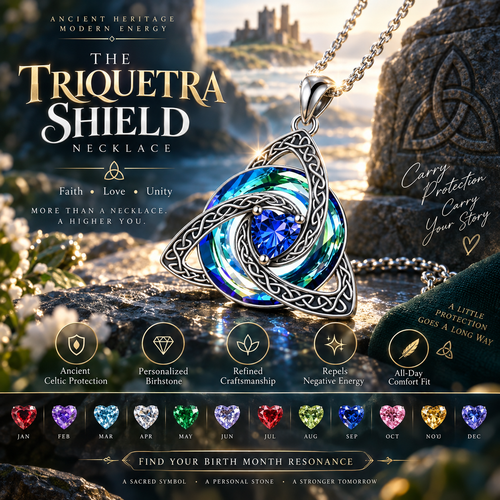 Celtic Birthstone Shield Necklace – Your Birthstone, Your Symbol, Your Story ✨
