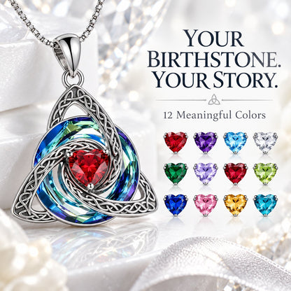 Celtic Birthstone Shield Necklace – Your Birthstone, Your Symbol, Your Story ✨