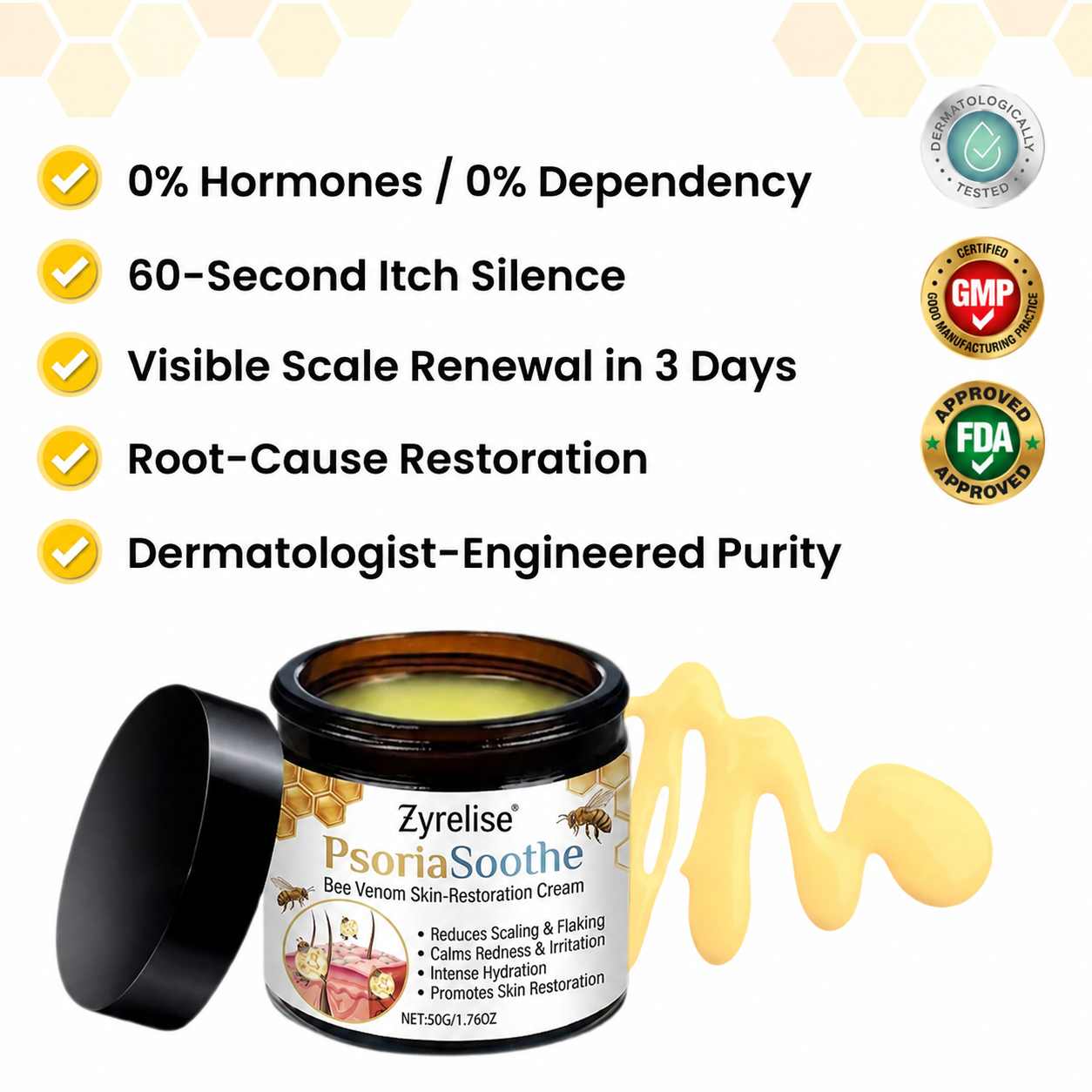 Zyrelise® PsoriaSoothe Bee Venom Skin-Restoration Cream